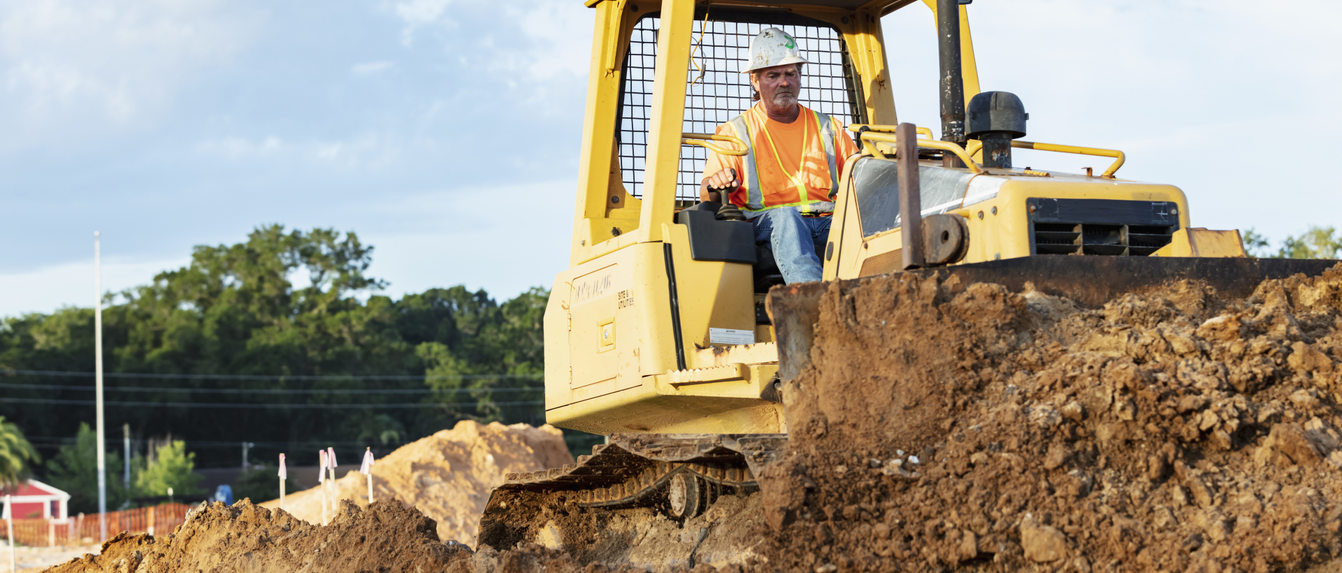 Man on bulldozer